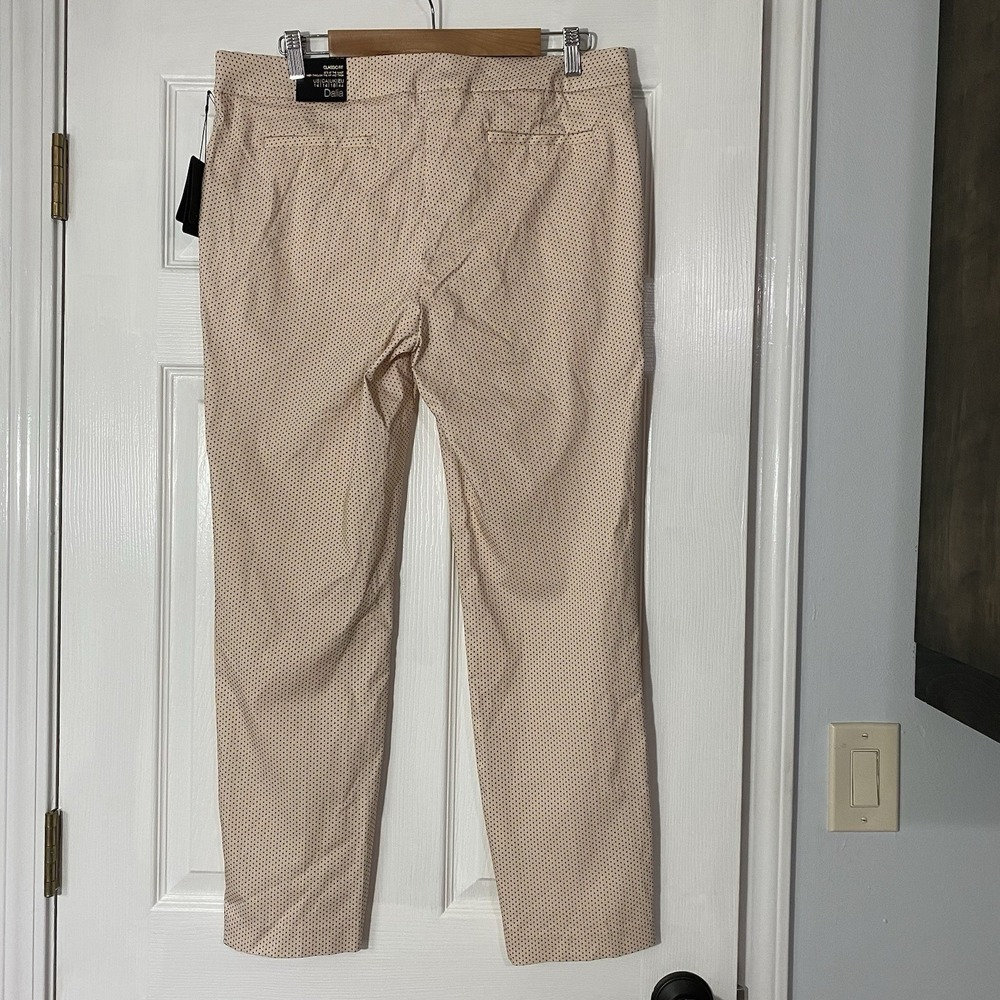 Dalia Women's Swiss Polka Dot Dress Pants‎ Light Pink Black Size 14 NWT - Picture 4 of 7